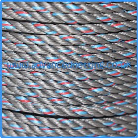 10mm Ocean Super Polysteel Rope 220m Coil Colour: Grey with Blue/Red/Blue Tracer